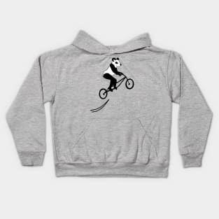 Panda On stunt Bike Kids Hoodie